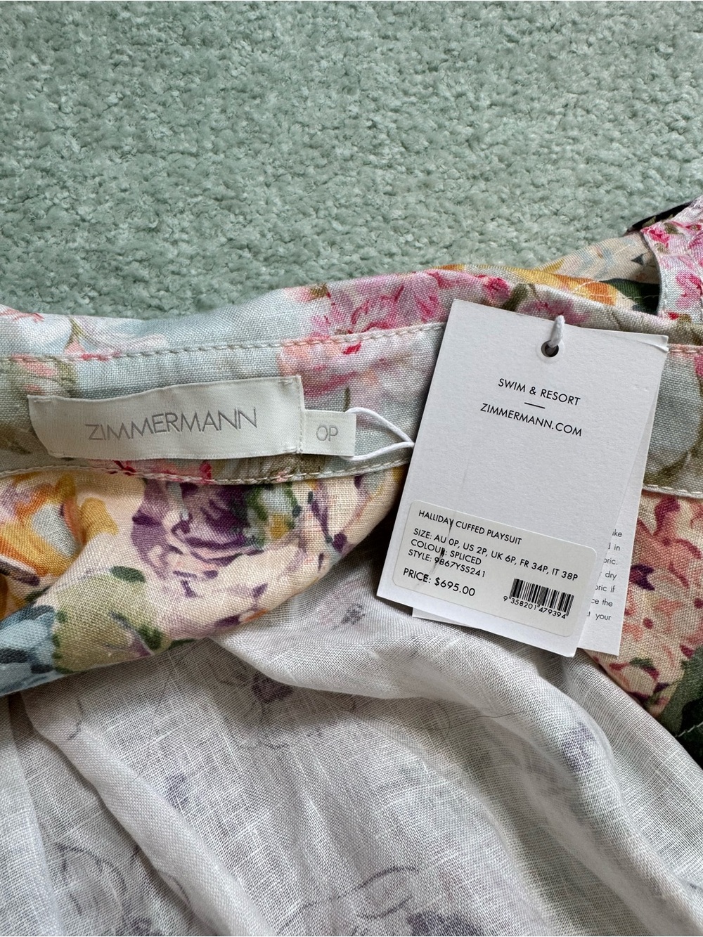 Zimmermann Halliday Cuffed Playsuit in Spliced - Picture 6 of 6